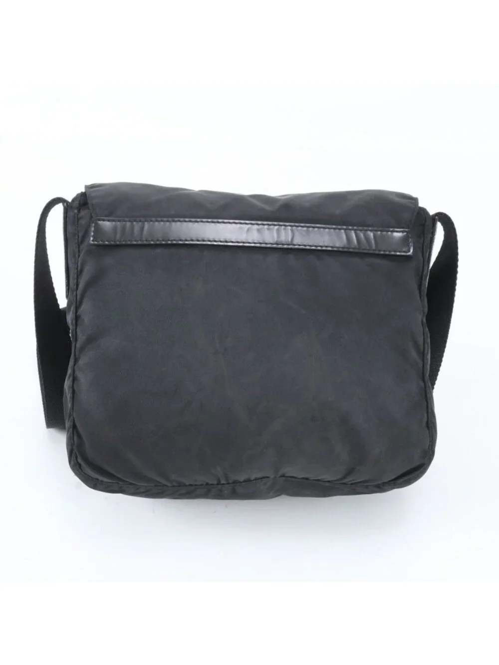 Prada Tessuto Nylon Triangle Logo Leather Shoulder Bag Crossbody Messenger